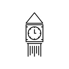 big ben outlined vector icon
