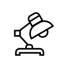 table lamp outlined vector icon.