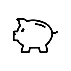 piggy bank outlined vector icon