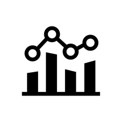 graph with trendline outlined vector icon.