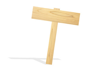 wooden sign isolated on a white background