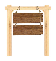 wooden sign isolated on a white background