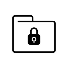 folder locked outlined vector icon