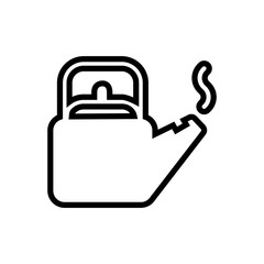 Obraz premium boiling kettle outlined vector icon