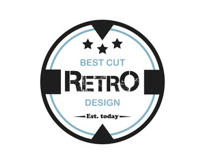 round vintage retro logo badge design illustration,vintage design style, designed for apparel and logo