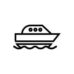 floating boat outlined vector icon