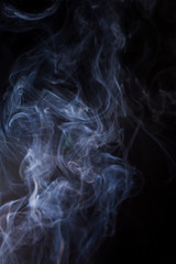 Smoke on a black background.