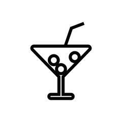 cocktail outlined vector icon.