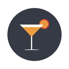 Cocktail with a lemon flat