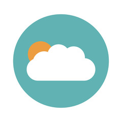 Sun and cloud weather flat