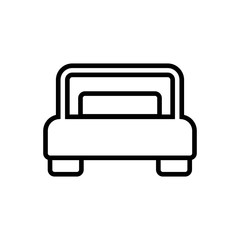 double bed outlined vector icon