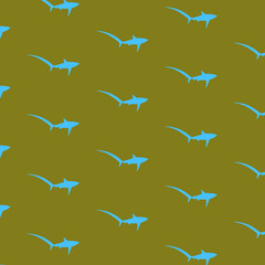 Tresher Shark Pattern Seamless Print Sea Animal Background