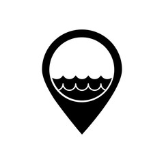 water location filled vector icon