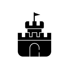 sand castle filled vector icon
