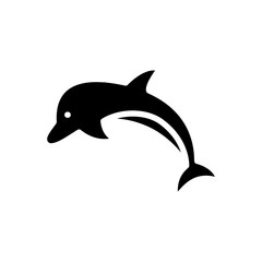 Fototapeta premium jumping dolphin filled vector icon