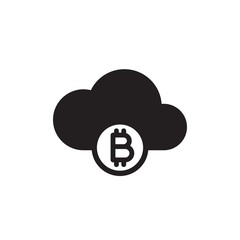 bitcoin cloud filled vector icon. Modern simple isolated sign. Pixel perfect vector  illustration for logo, website, mobile app and other designs