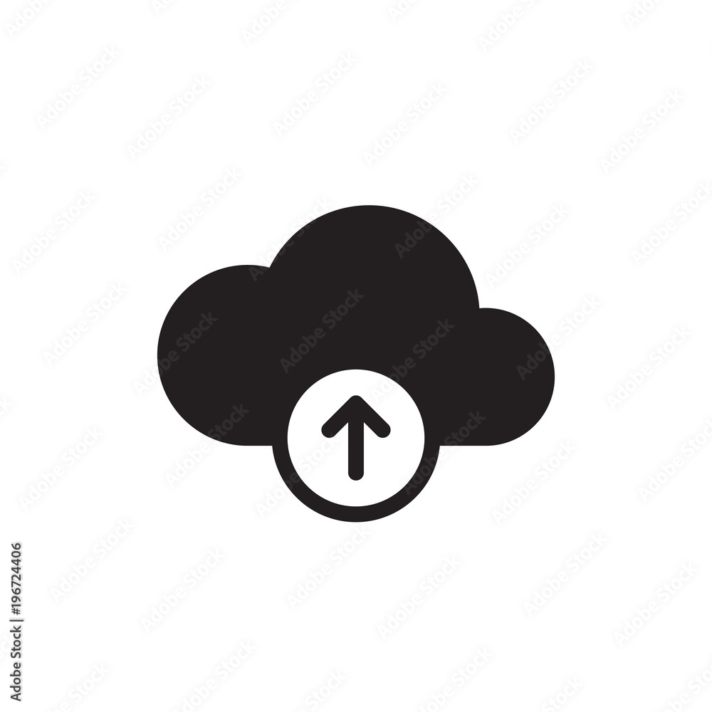 Poster upload to cloud filled vector icon. modern simple isolated sign. pixel perfect vector illustration f