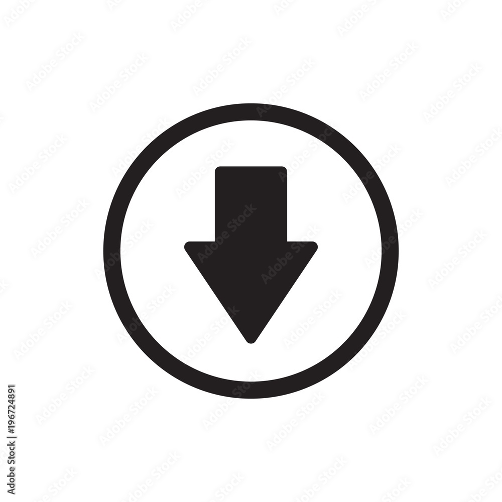 Poster circular arrow down filled vector icon. modern simple isolated sign. pixel perfect vector illustrati