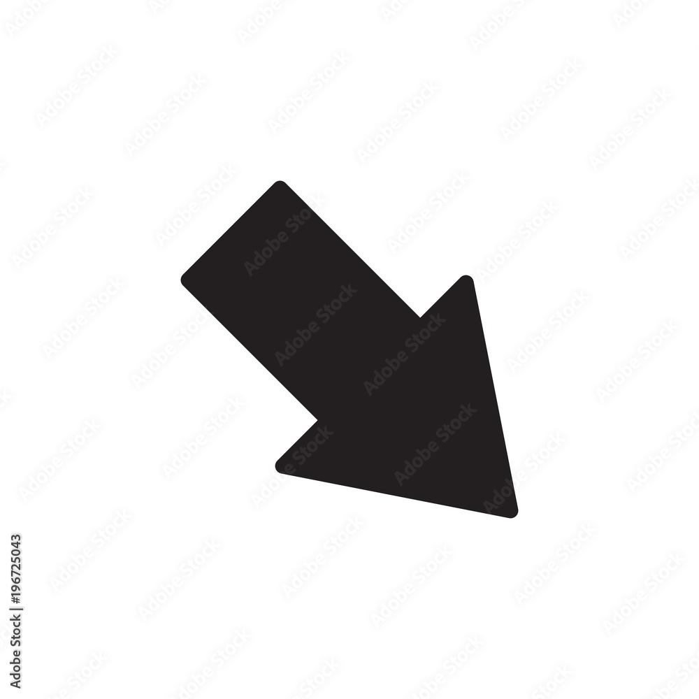 Poster diagonal arrow right filled vector icon. modern simple isolated sign. pixel perfect vector illustrat