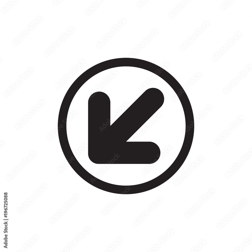 Poster diagonal arrow left filled vector icon. modern simple isolated sign. pixel perfect vector illustrati
