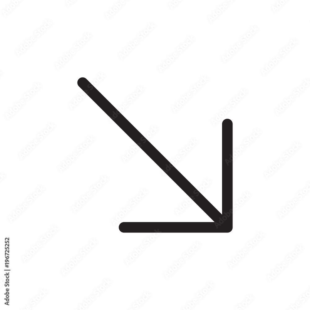 Poster diagonal arrow right filled vector icon. modern simple isolated sign. pixel perfect vector illustrat