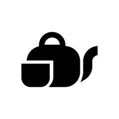 japanese teapot filled vector icon