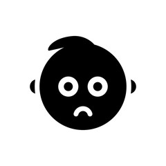 sad baby boy filled vector icon