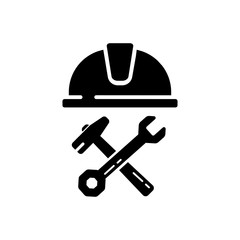 construction worker filled vector icon