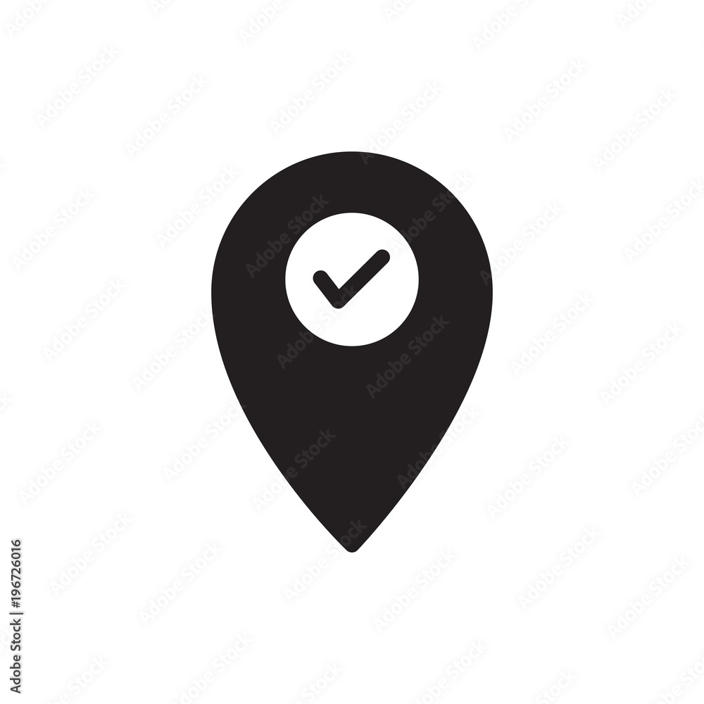 Poster check location filled vector icon. modern simple isolated sign. pixel perfect vector illustration fo
