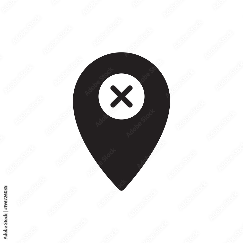 Poster delete location filled vector icon. modern simple isolated sign. pixel perfect vector illustration f