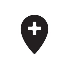hospital location filled vector icon. Modern simple isolated sign. Pixel perfect vector  illustration for logo, website, mobile app and other designs
