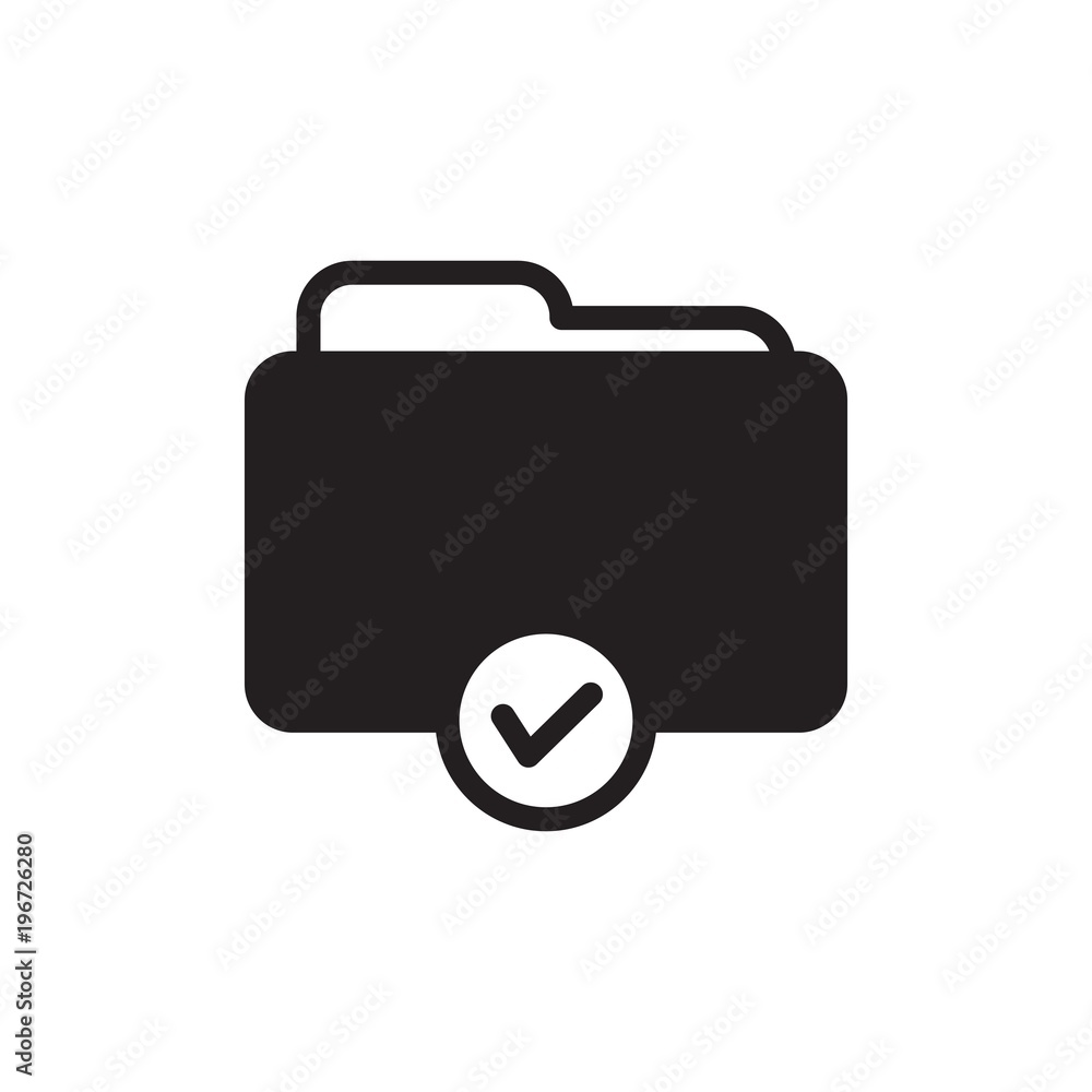 Aufkleber check folder, approve folder filled vector icon. modern simple isolated sign. pixel perfect vector i