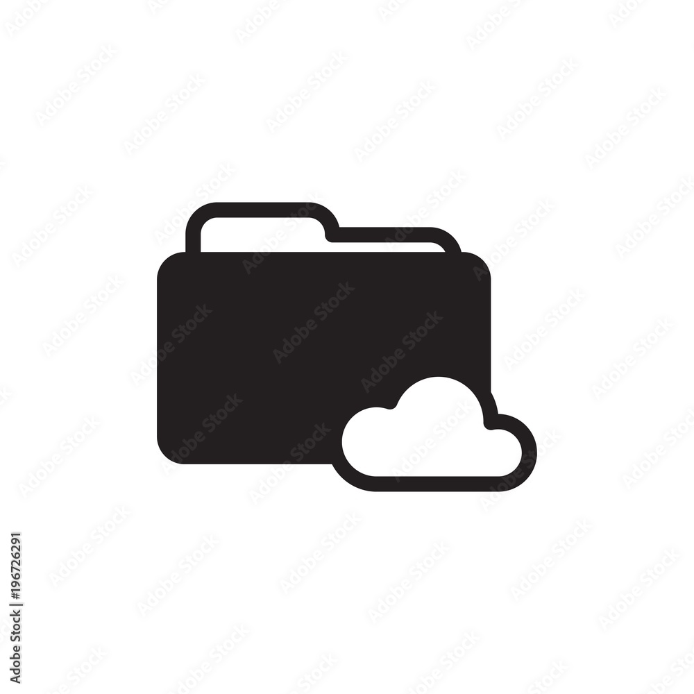 Poster cloud folder filled vector icon. modern simple isolated sign. pixel perfect vector illustration for 