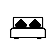 double bed filled vector icon