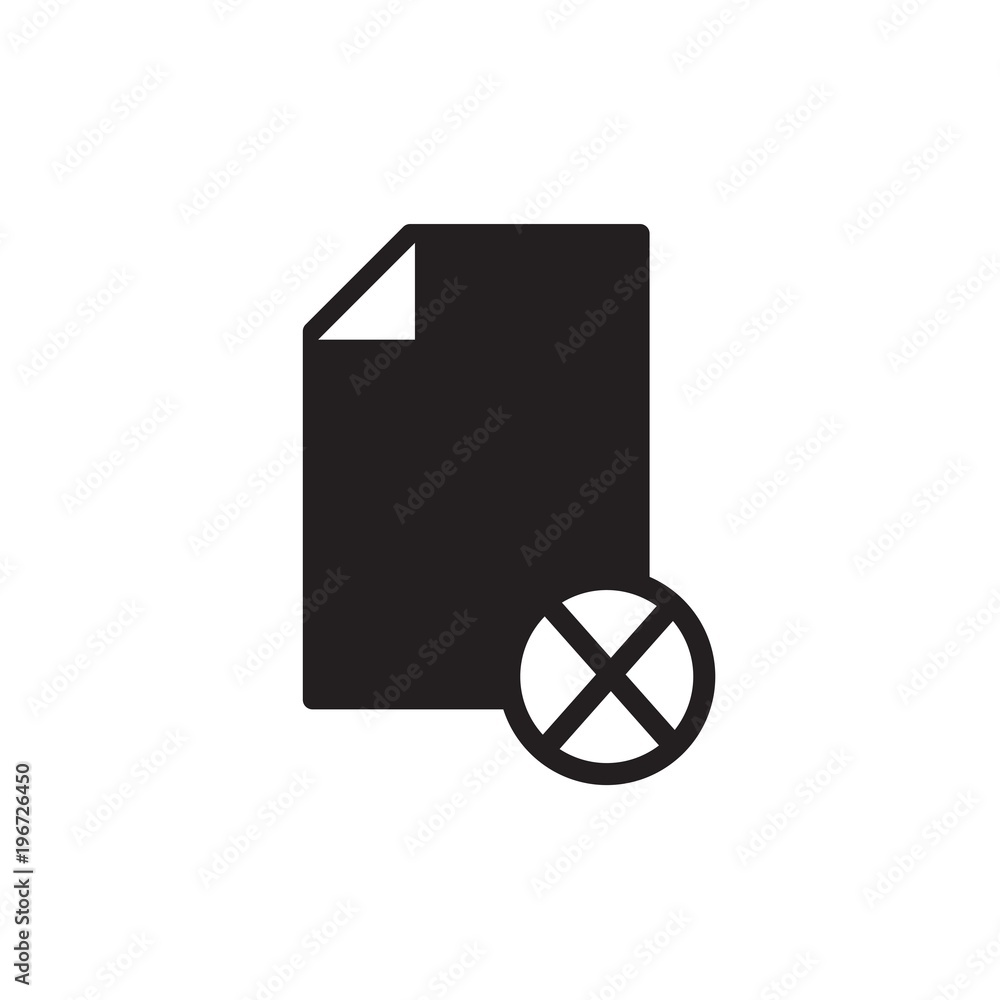 Poster blocked file, removed file filled vector icon. modern simple isolated sign. pixel perfect vector ill