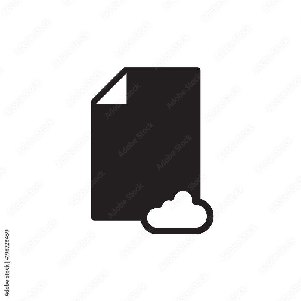 Poster cloud file filled vector icon. modern simple isolated sign. pixel perfect vector illustration for lo