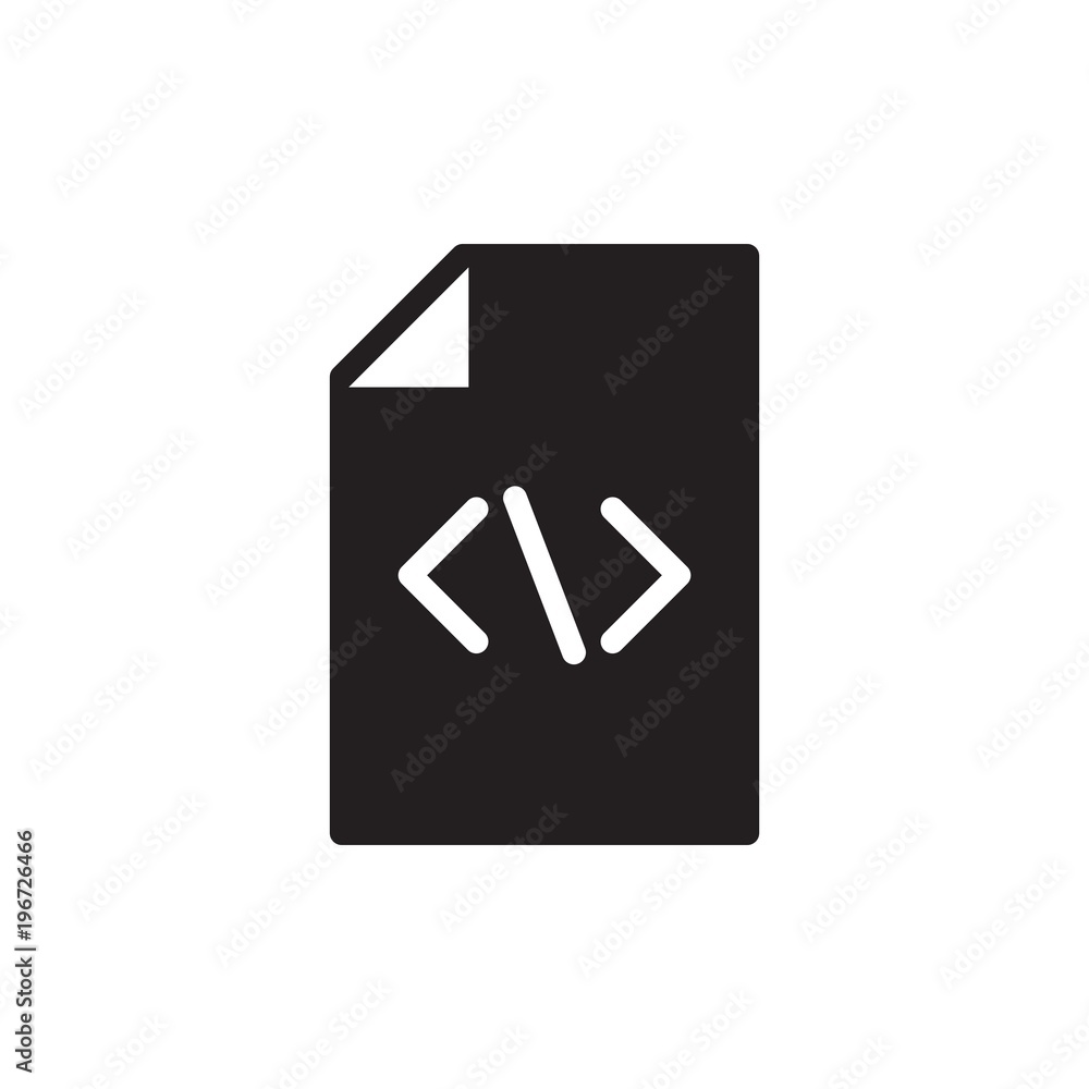 Poster code file filled vector icon. modern simple isolated sign. pixel perfect vector illustration for log