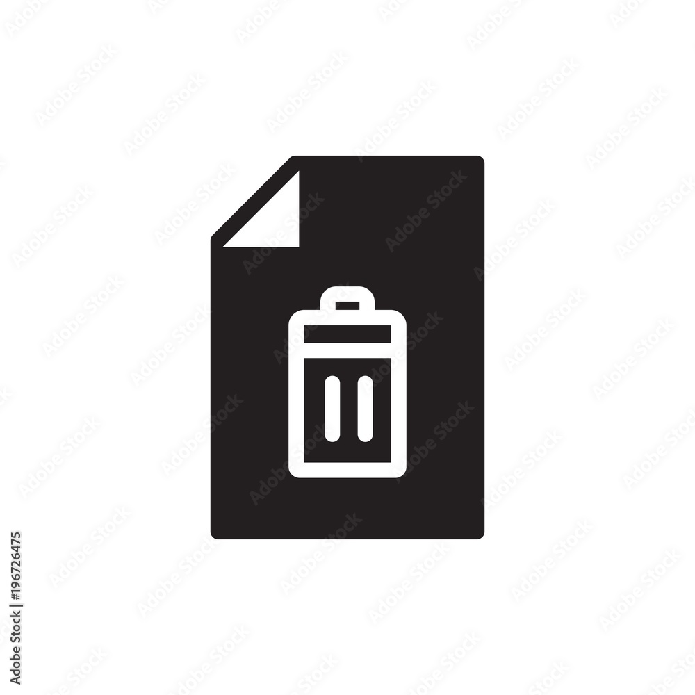 Poster delete file, remove file filled vector icon. modern simple isolated sign. pixel perfect vector illus