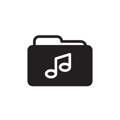 music folder filled vector icon