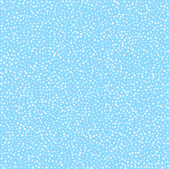 White dots on blue background, seamless pattern for textile cloth industry. Vector illustration. 