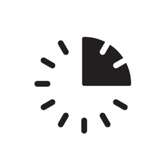 15 minutes, quarter filled vector icon. Modern simple isolated sign. Pixel perfect vector  illustration for logo, website, mobile app and other designs