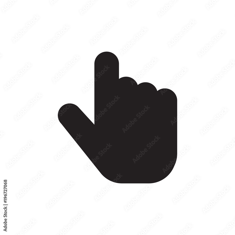 Poster hand click filled vector icon. modern simple isolated sign. pixel perfect vector illustration for lo