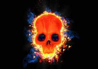 Burning skull