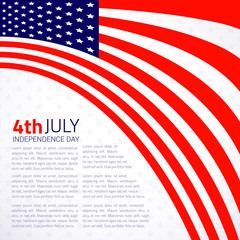Stylish american Independence day design. Vector illustration. 