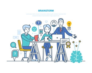 Brainstorm, brain training, creative thinking and business idea.