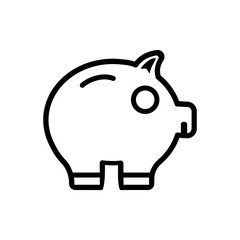 Piggy bank outlined vector icon. Modern simple isolated sign. Pixel perfect vector  illustration for logo, website, mobile app and other designs