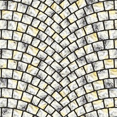 Arched cobblestone pavement texture 060