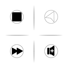 Buttons simple linear icon set.Simple outline icons
