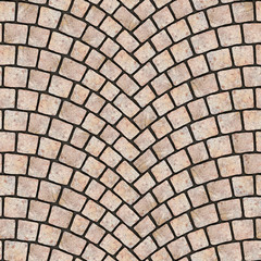 Arched cobblestone pavement texture 063