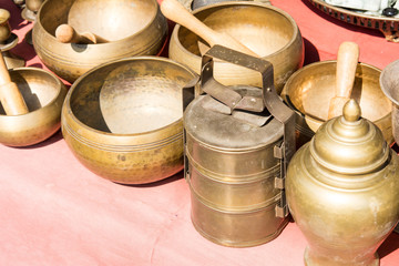 Traditional Brass ware at asian market